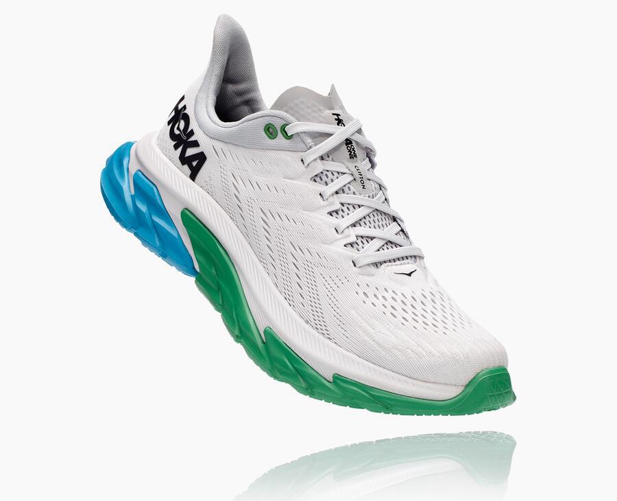 Running Shoes Mens - Hoka One One Clifton Edge - White - ANUCQBI-58